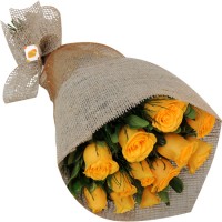 Rosas Amarelas | Bouquet com 12 Flores