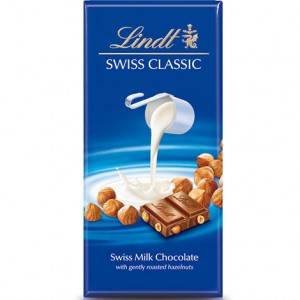 Barra Chocolate Lindt Swiss Classic  Avelã 100g
